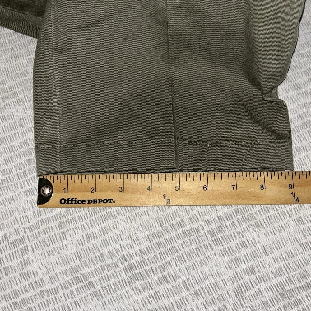 Polo Jeans Pants Mens 36x32 fits{34x29}  Olive Green Chino  Double Pleated 90s
